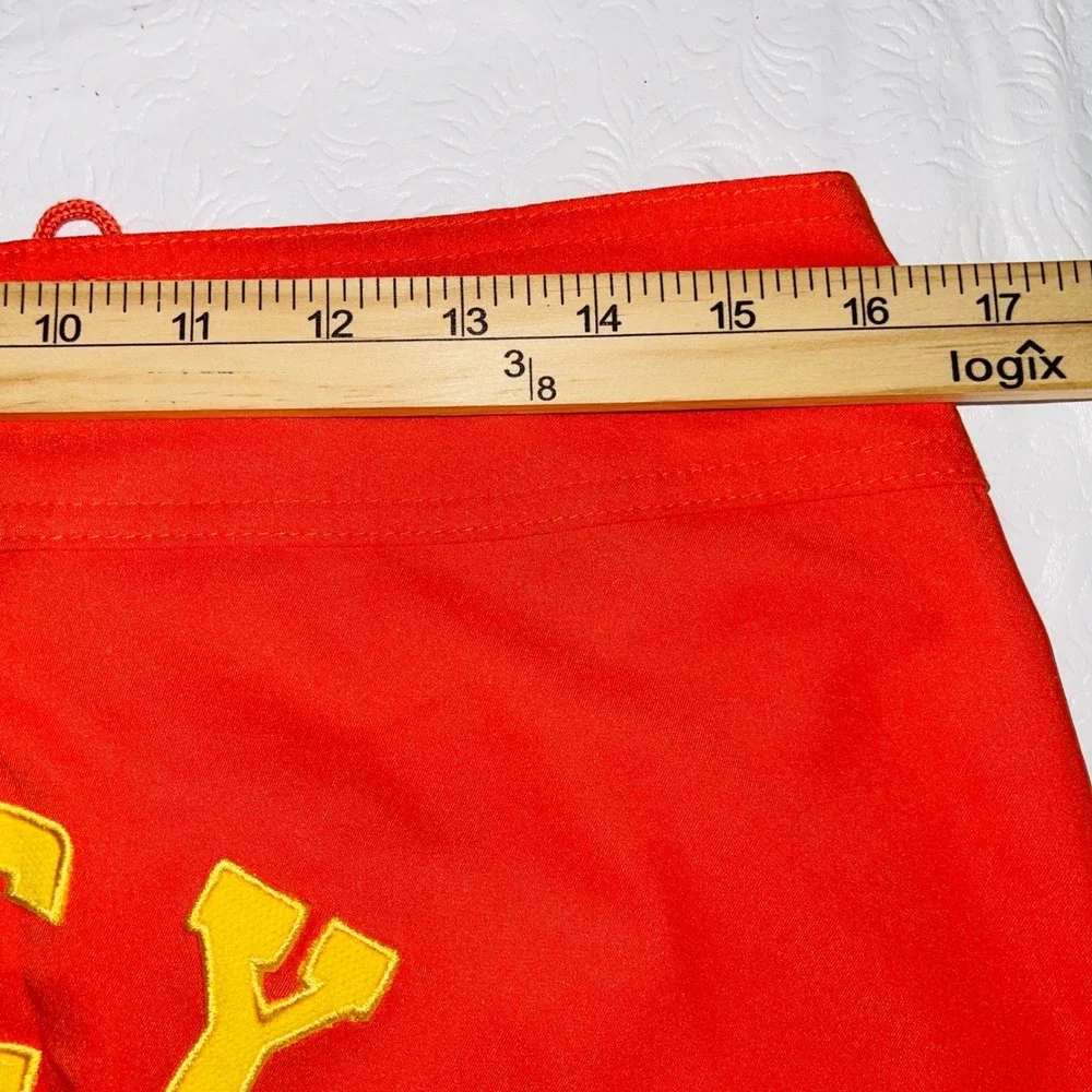 VTG Juicy Couture Women Board Shorts M Orange Y2K Varsity Logo Surf Royalty